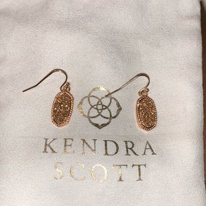 Lee Gold Drop Earrings In Rose Gold Drusy